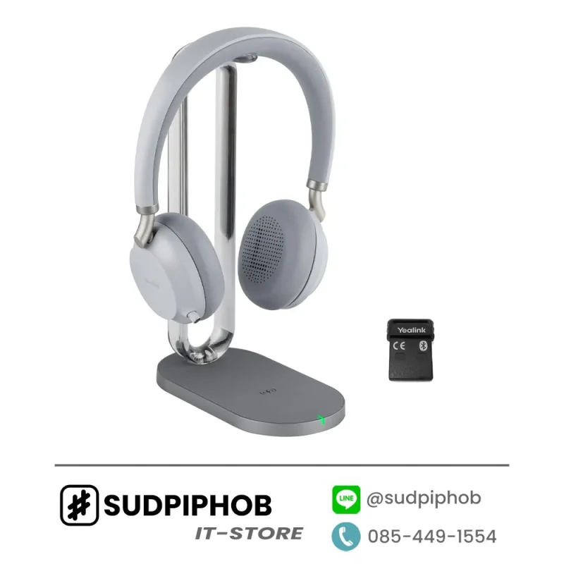 [BH72 with Charging Stand Teams Light Gray USB-C] Headset Yealink ราคา จำหน่าย ขาย
